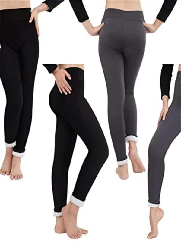Dames Legging Fleecevoering Hoge Taille Zwart Grijs Lichtgrijs Winter Thermobroek Stretch Comfortabel | Sulvida