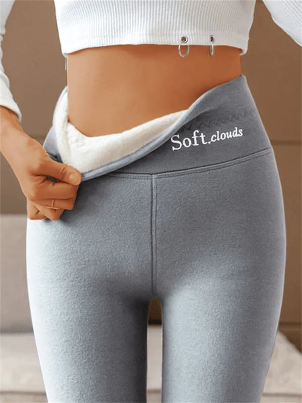 Dames Legging Fleecevoering Hoge Taille Zwart Grijs Lichtgrijs Winter Thermobroek Stretch Comfortabel | Sulvida
