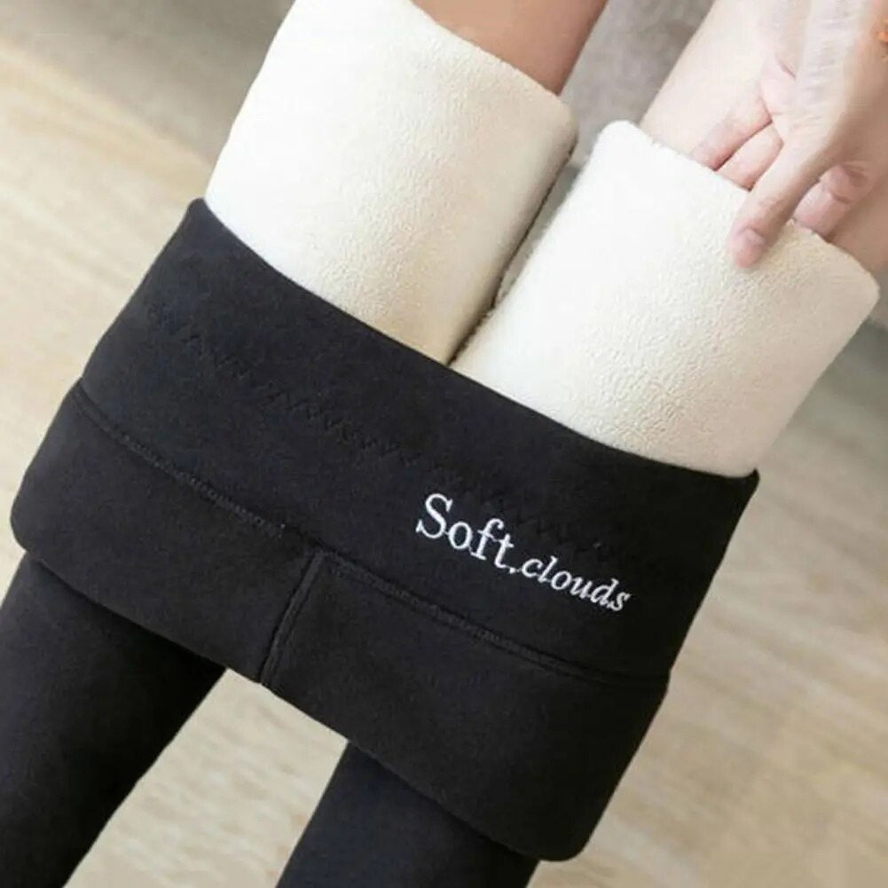 Dames Legging Fleecevoering Hoge Taille Zwart Grijs Lichtgrijs Winter Thermobroek Stretch Comfortabel | Sulvida