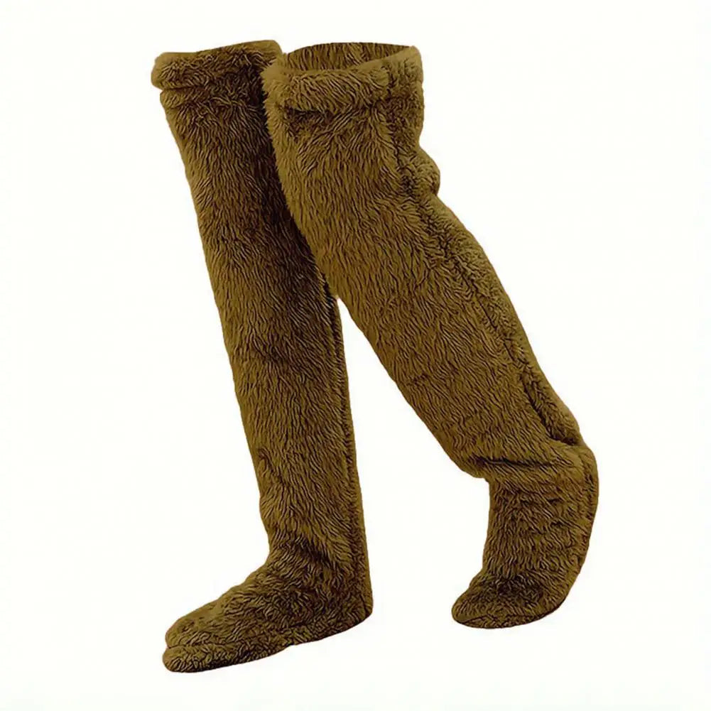 Warme Fleece Wintersokken Lange Kniekousen Verstelbare Voetopening Thermisch Comfortabel Dames Heren | Sulvida