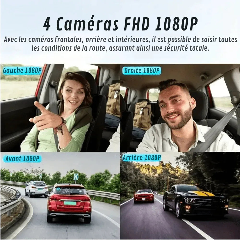 360 Graden Dashcam Auto met 4 Full HD Camera's Parkeerstand Nachtzicht en Complete Rondom Beveiliging | Sulvida