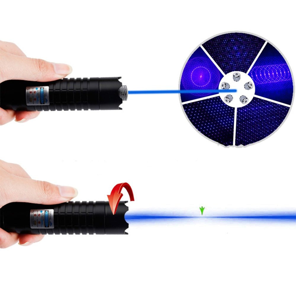 Hoogvermogen Laserlampe Blauw 450nm Aluminium Zaklamp Outdoor Survival Kamperen Noodverlichting 5000m+ Bereik | Sulvida