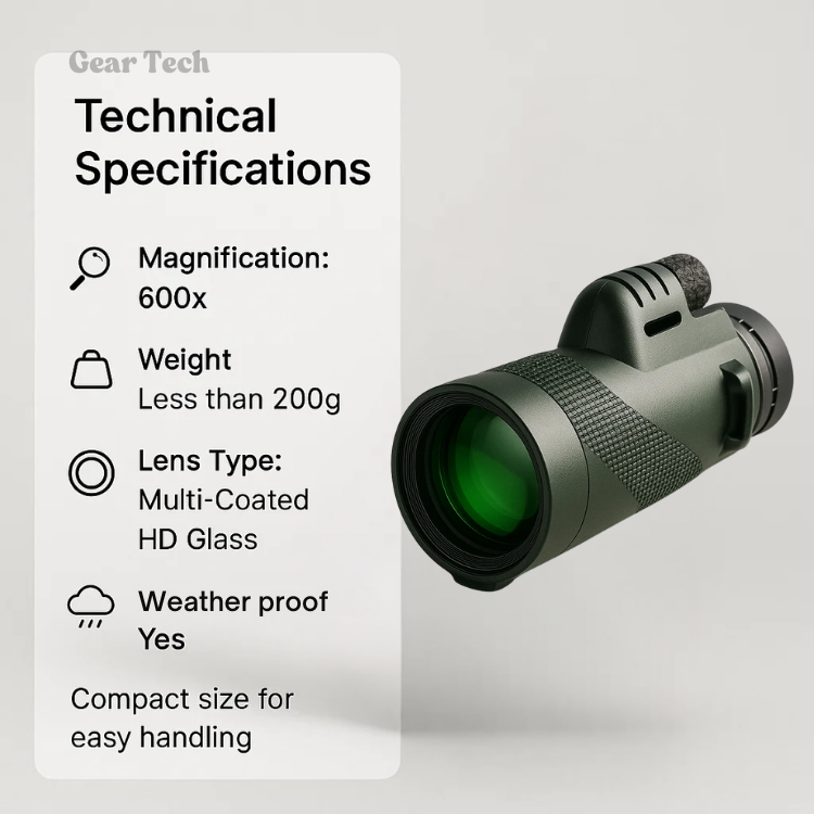 Compacte Monoculaire Telescoop HD-Optiek voor Wandelen Vogelspotten Sport Natuurobservaties en Buitenactiviteiten | Sulvida