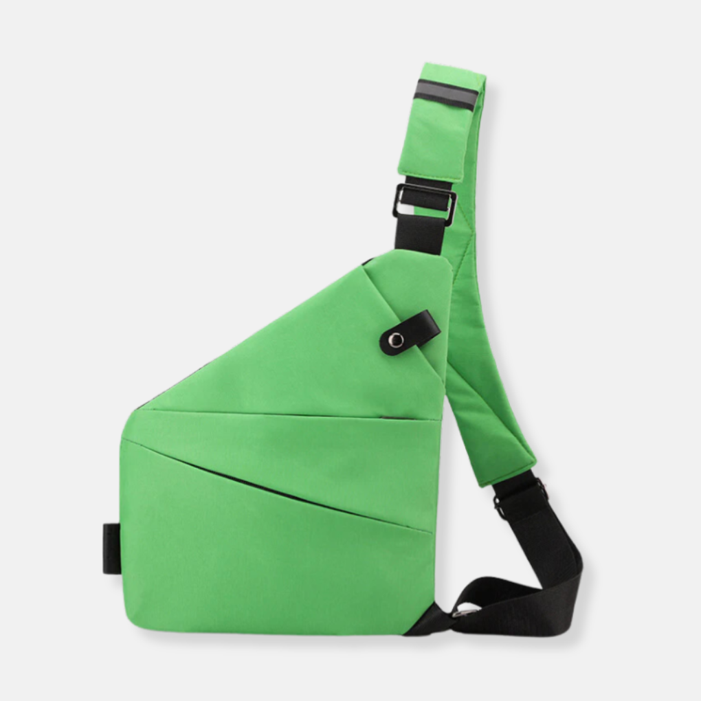 Compacte schoudertas met verborgen ritsen RFID antidiefstal bescherming in grijs navy paars groen zwart rood | Sulvida