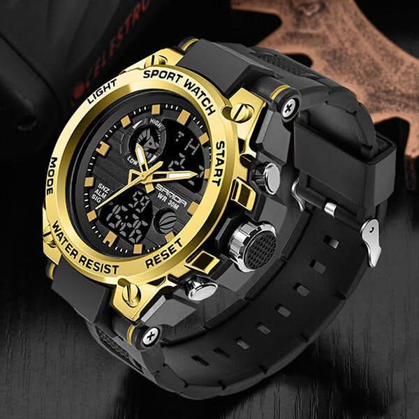 Herenhorloge Militaire Stijl Analoog-Digitaal Display Roestvrij Staal Siliconen Band Sport Polshorloge | Sulvida
