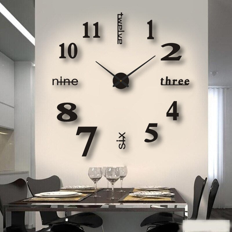 Oversized wandklok metaal zwart zilver goud modern design stil uurwerk woonkamer kantoor decoratie interieur | Sulvida