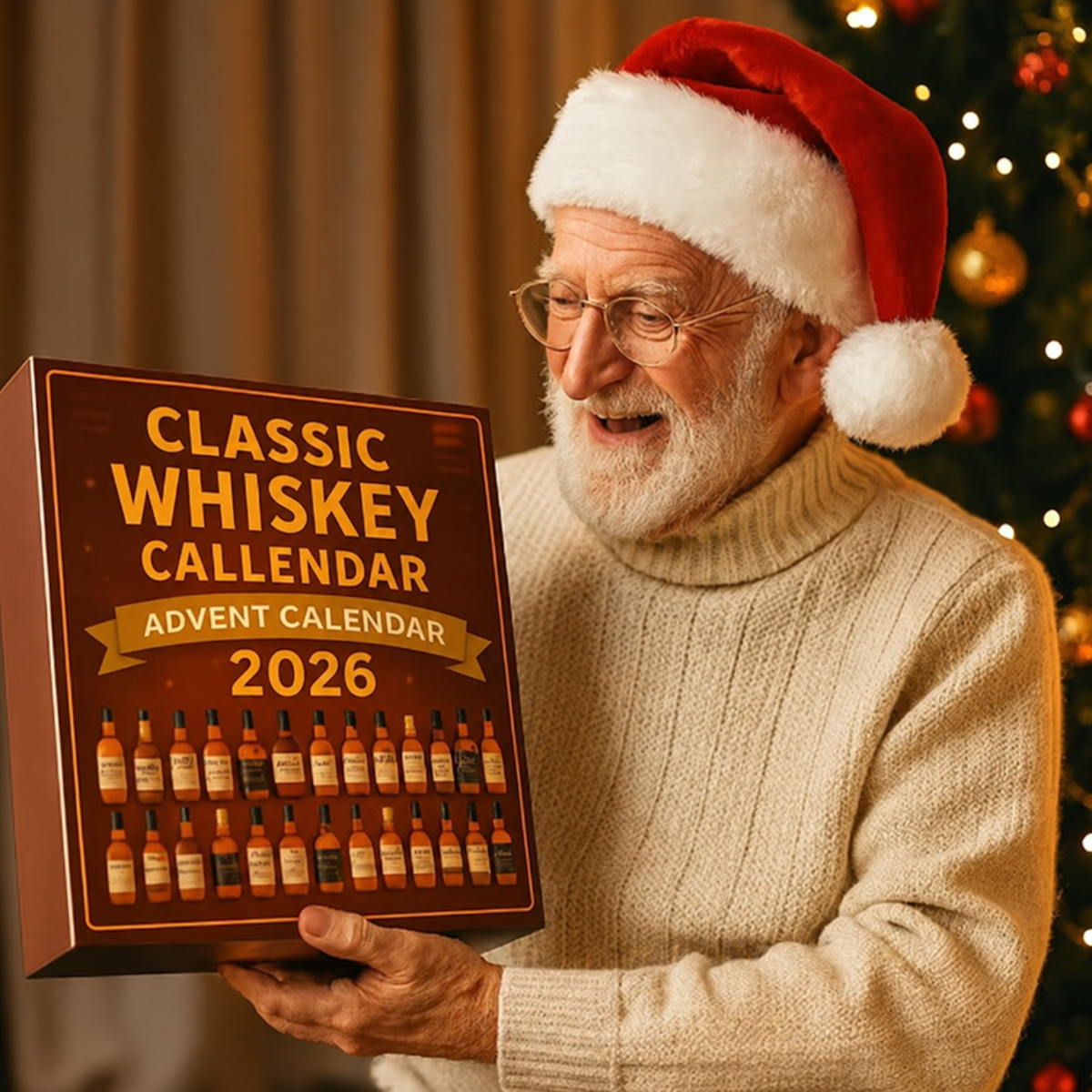Whisky Adventskalender 2026 met 24 Decoratieve Miniaturen voor Kerst Countdown Kerstversiering Decoratie | Sulvida
