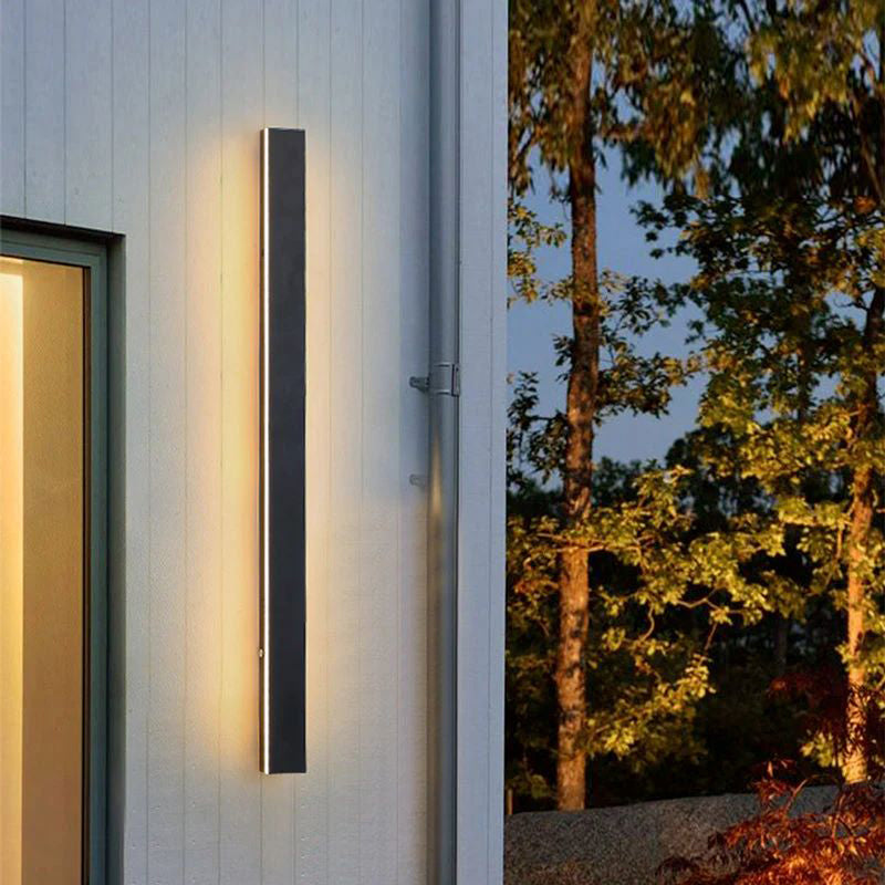 Lineaire buitenwandlamp LED IP65 waterdicht zwart metaal acryl tuinverlichting moderne gevelverlichting | Sulvida