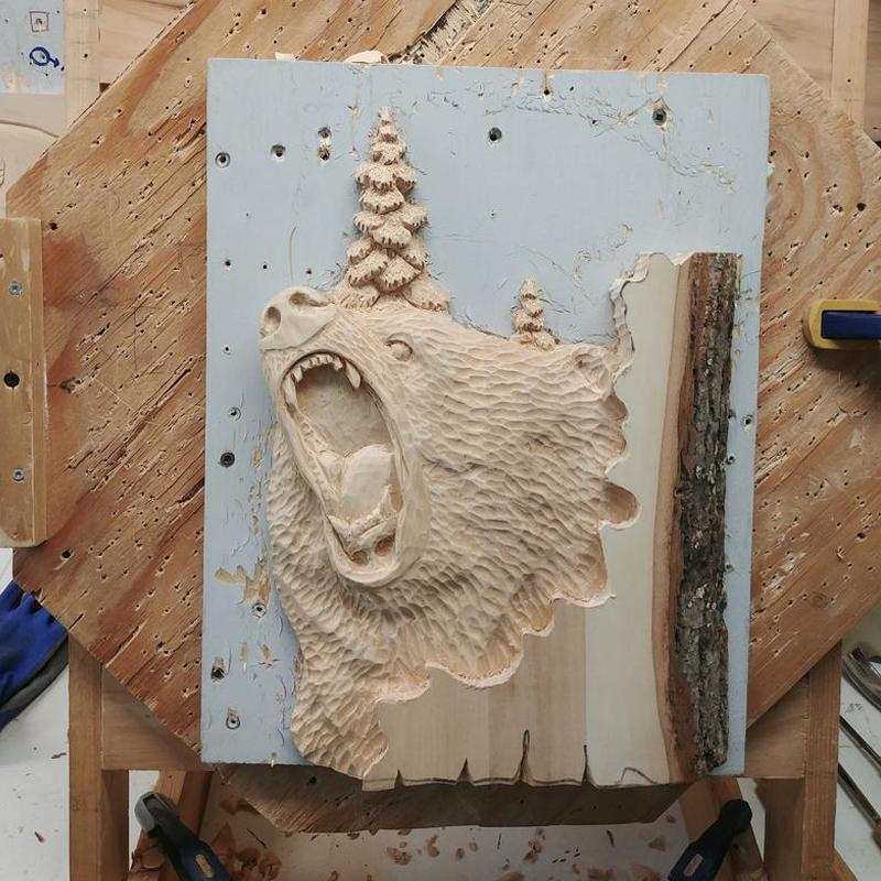 Handgesneden Houten Wanddecoratie Dieren 25×17cm Ambachtelijk Relief Kunst Natuurlijk Hout Muurdecoratie | Sulvida