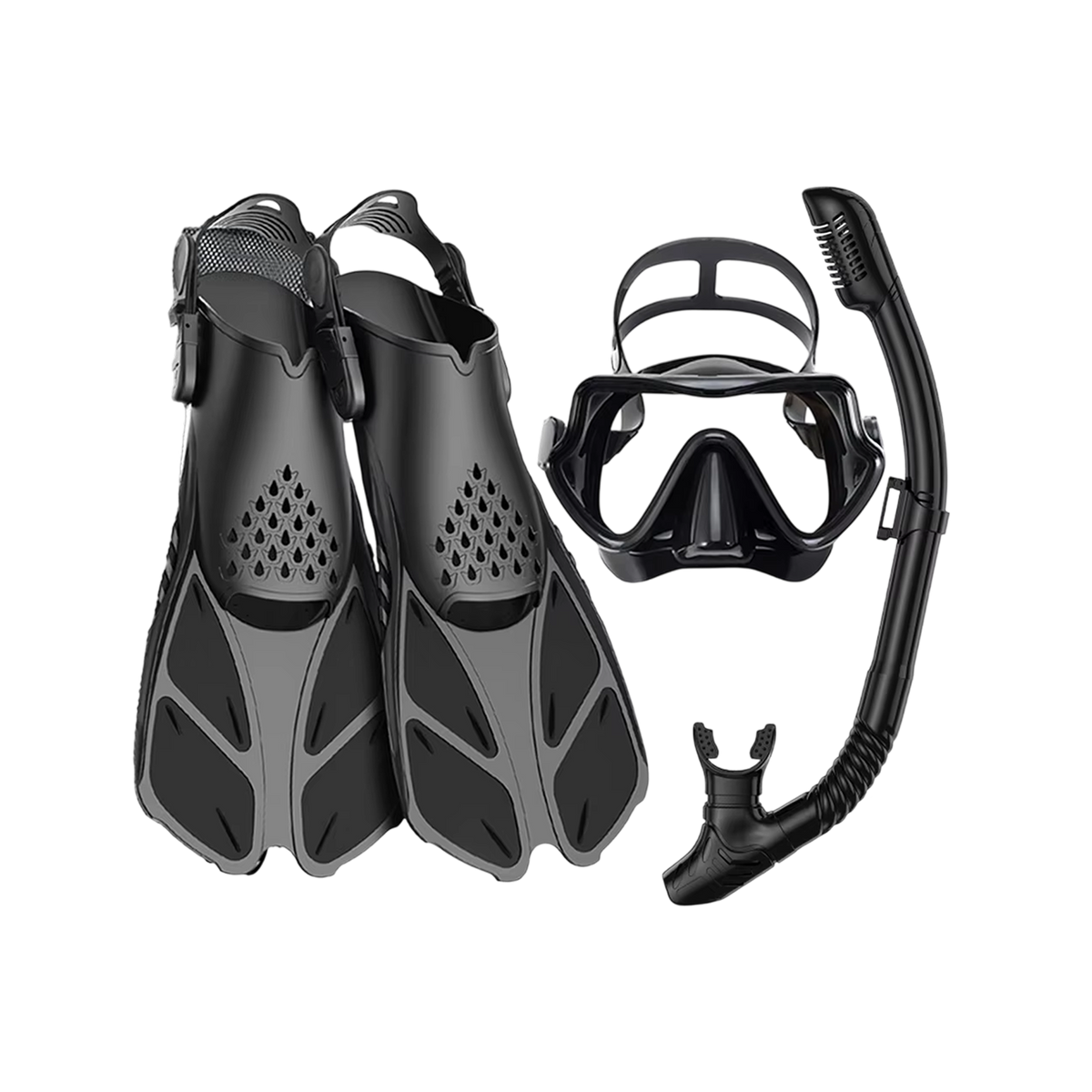 Set de plongée avec tuba, palmes, masque et tuba pour adultes – Vue panoramique et tuba à embout sec – Natation | Sulvida