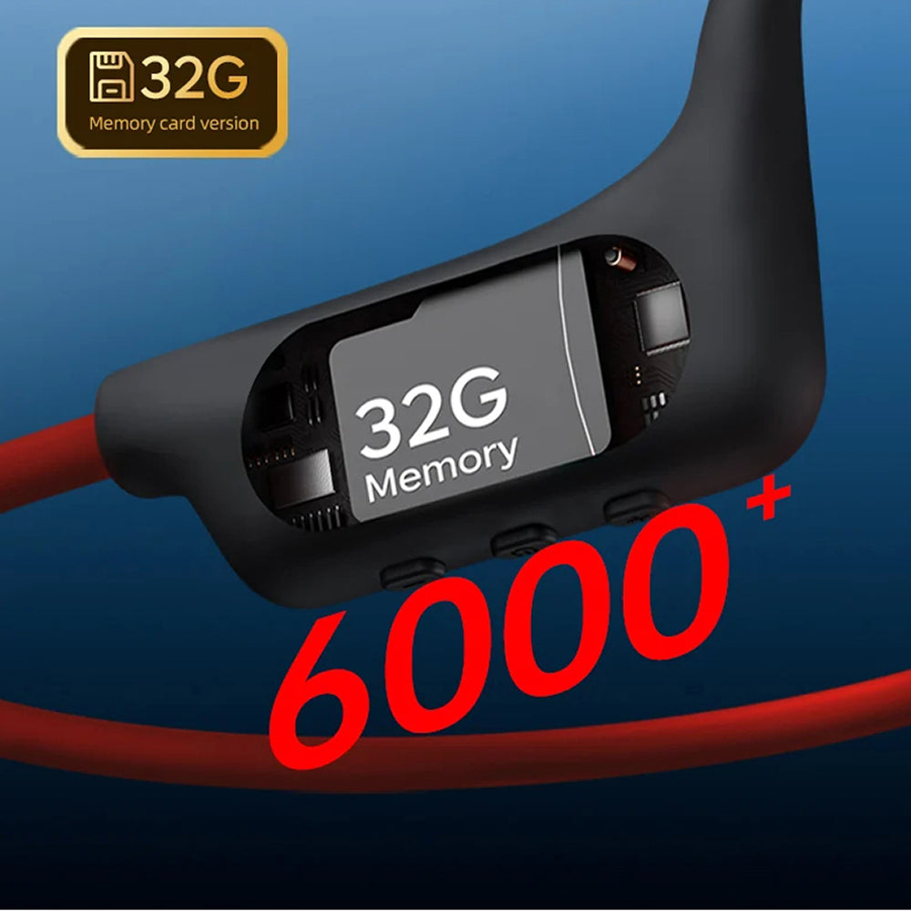 Casque de natation étanche à conduction osseuse, 32 Go, Bluetooth sans fil, MP3, pour la natation, les sports nautiques et la plongée
