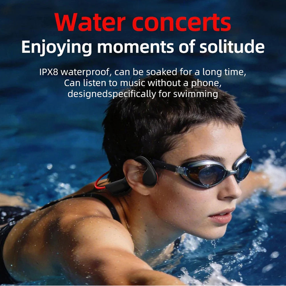 Casque de natation étanche à conduction osseuse, 32 Go, Bluetooth sans fil, MP3, pour la natation, les sports nautiques et la plongée