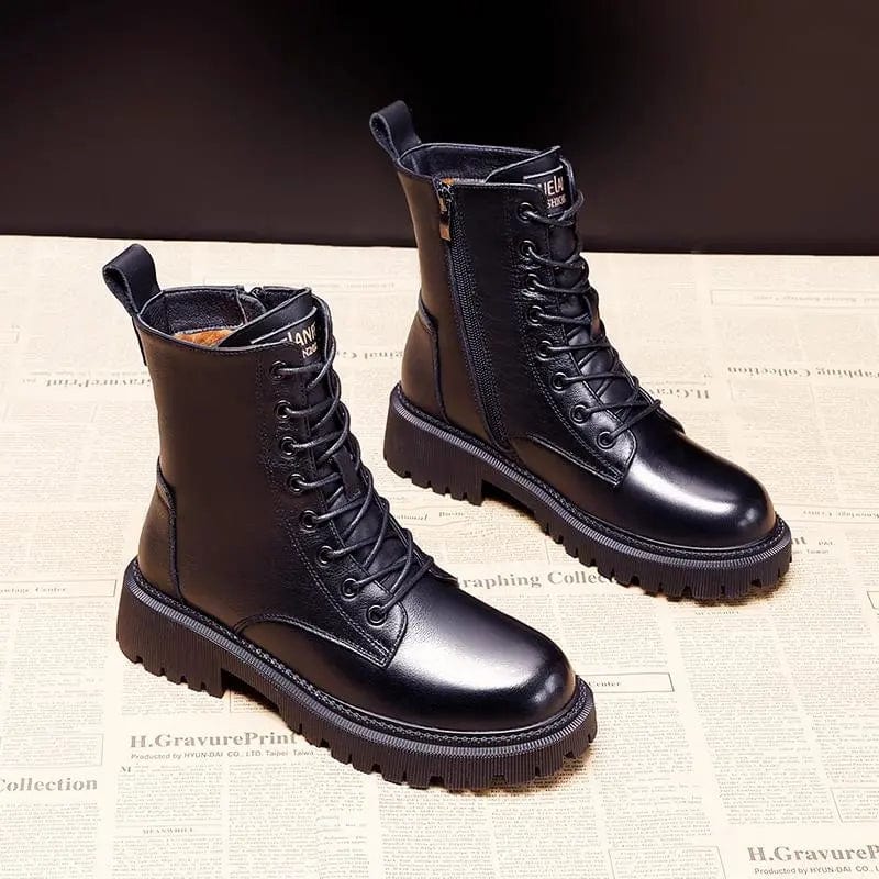Bottes d’hiver noires, chaudes, imperméables, avec doublure matelassée et fermeture éclair, bottines à lacets pour femmes et hommes, après-ski | Sulvida