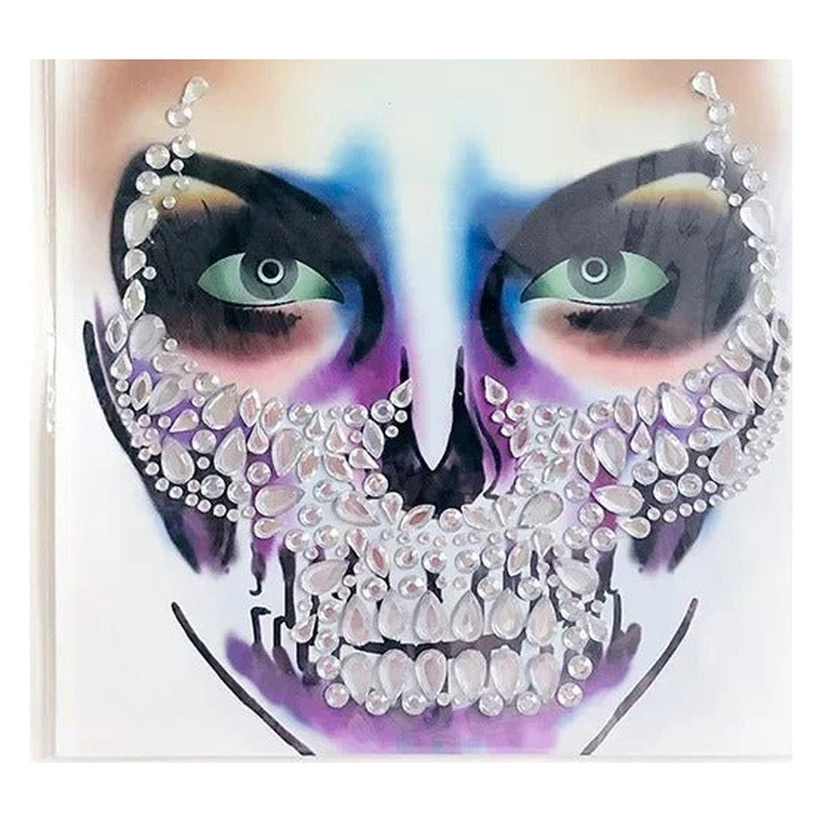 Gezichtsjuwelen Acryl Strass voor Halloween – Zelfklevende Edelsteentjes Gezicht Complete Set Party Make-up | Sulvida