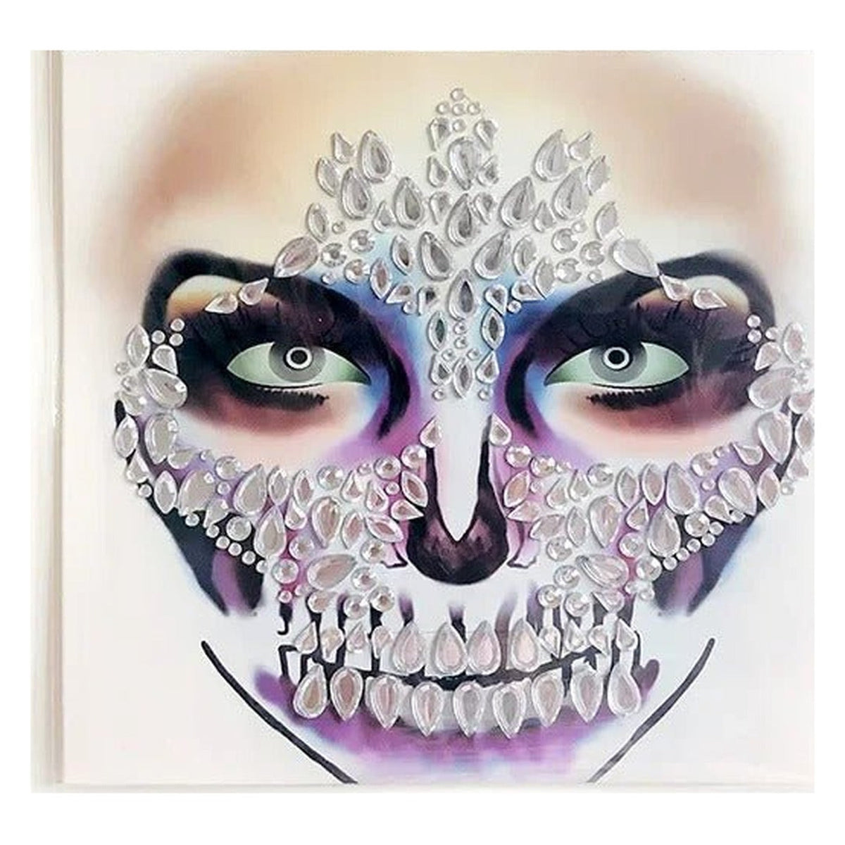 Gezichtsjuwelen Acryl Strass voor Halloween – Zelfklevende Edelsteentjes Gezicht Complete Set Party Make-up | Sulvida