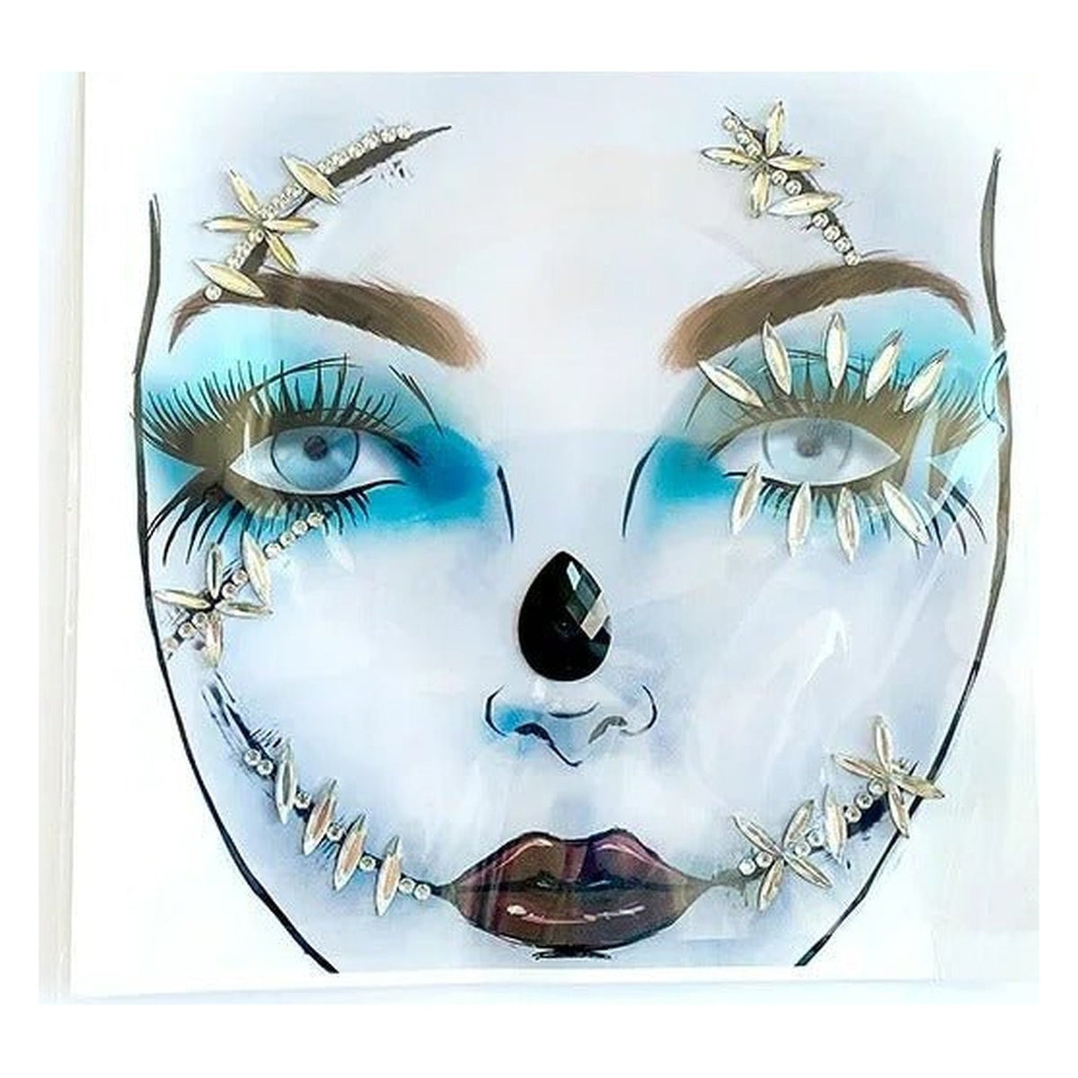 Gezichtsjuwelen Acryl Strass voor Halloween – Zelfklevende Edelsteentjes Gezicht Complete Set Party Make-up | Sulvida