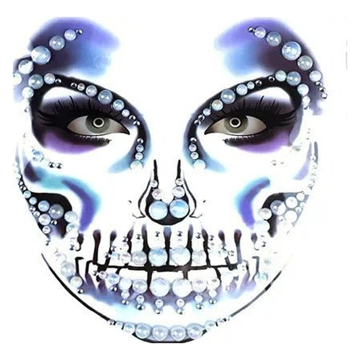 Gezichtsjuwelen Acryl Strass voor Halloween – Zelfklevende Edelsteentjes Gezicht Complete Set Party Make-up | Sulvida