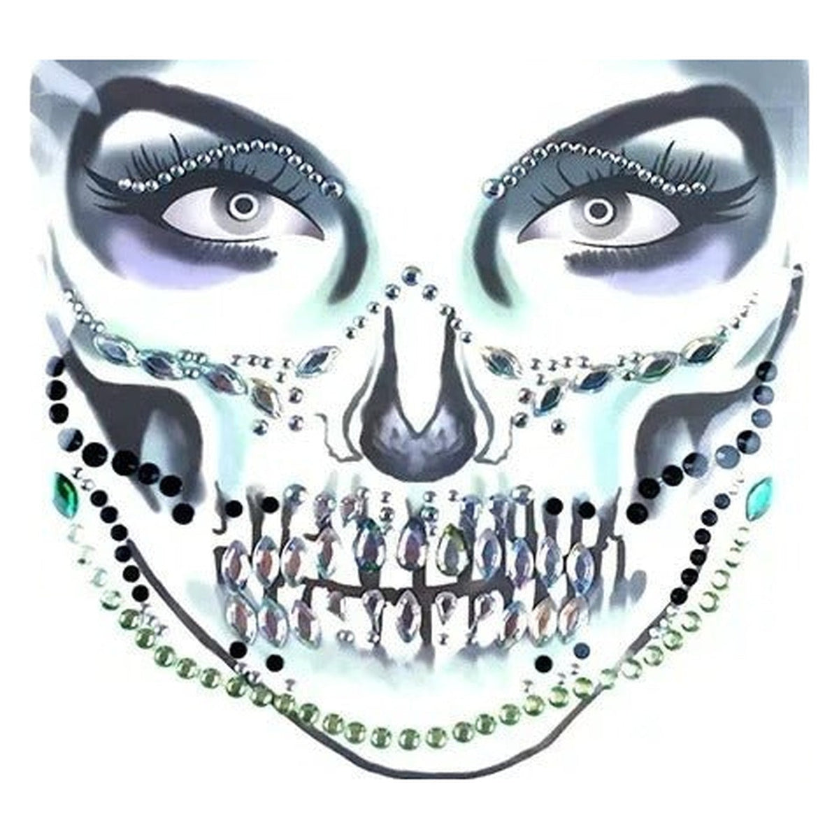 Gezichtsjuwelen Acryl Strass voor Halloween – Zelfklevende Edelsteentjes Gezicht Complete Set Party Make-up | Sulvida