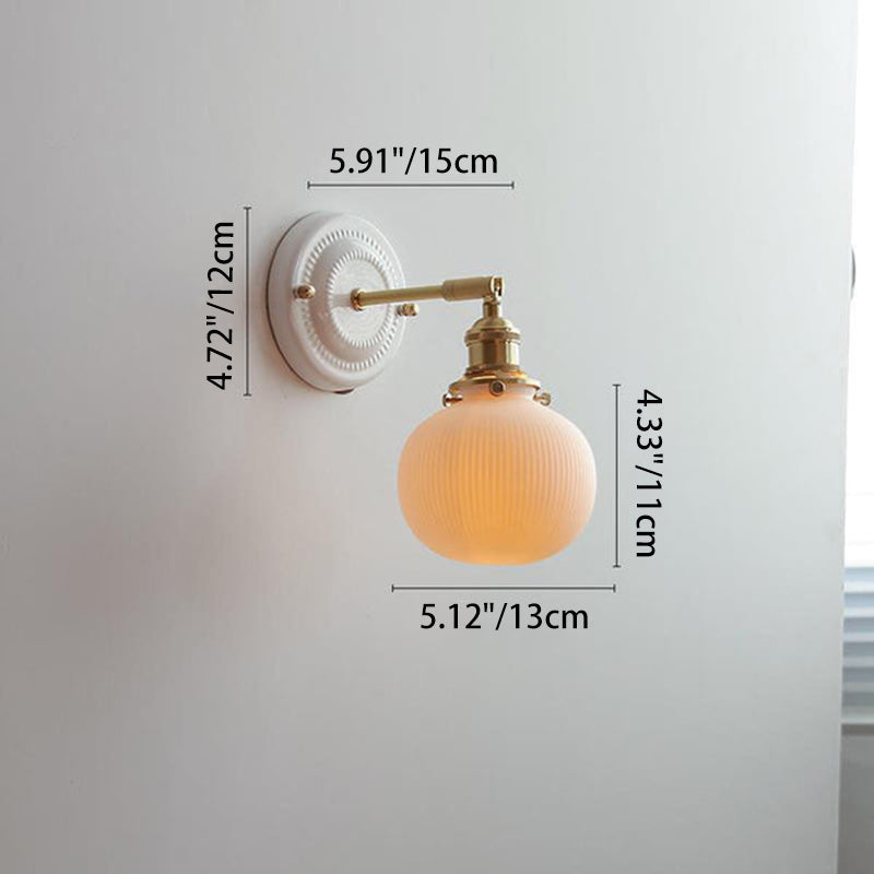Wandlamp Keramiek met Messing Vintage Rond Armatuur Exclusief Lamp Woonkamer Gang Slaapkamer Chique Stijl | Sulvida