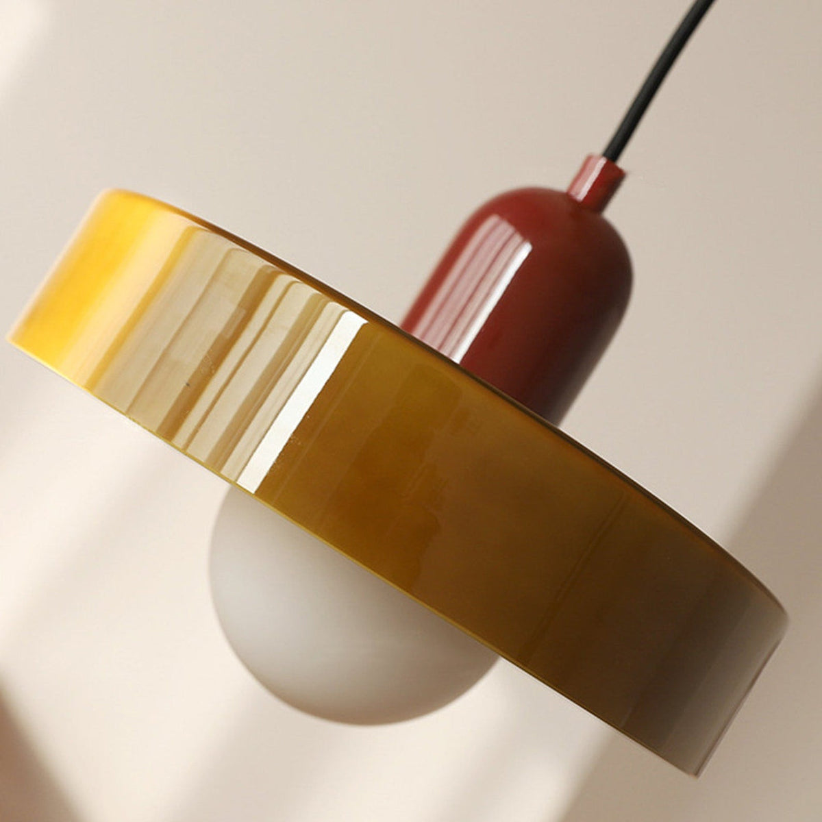 Glazen Hanglamp Rond Design Gekleurd Glas Ø25-35cm Groen Geel Wit Eettafel Woonkamer Eetkamer Decoratief | Sulvida