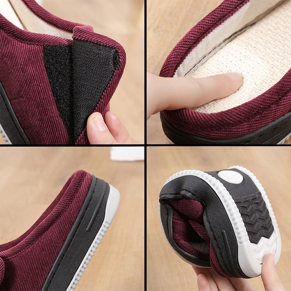 Verstelbare pantoffels voor gezwollen voeten open teen dames heren diabetische slippers extra comfort brede pasvorm | Sulvida