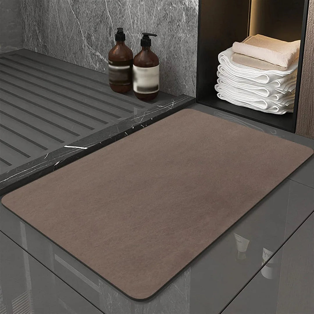 Diatomiet badmat antislip sneldrogend 40x60 cm ecovriendelijk waterabsorberend kiezelaarde douchmat badkamer | Sulvida