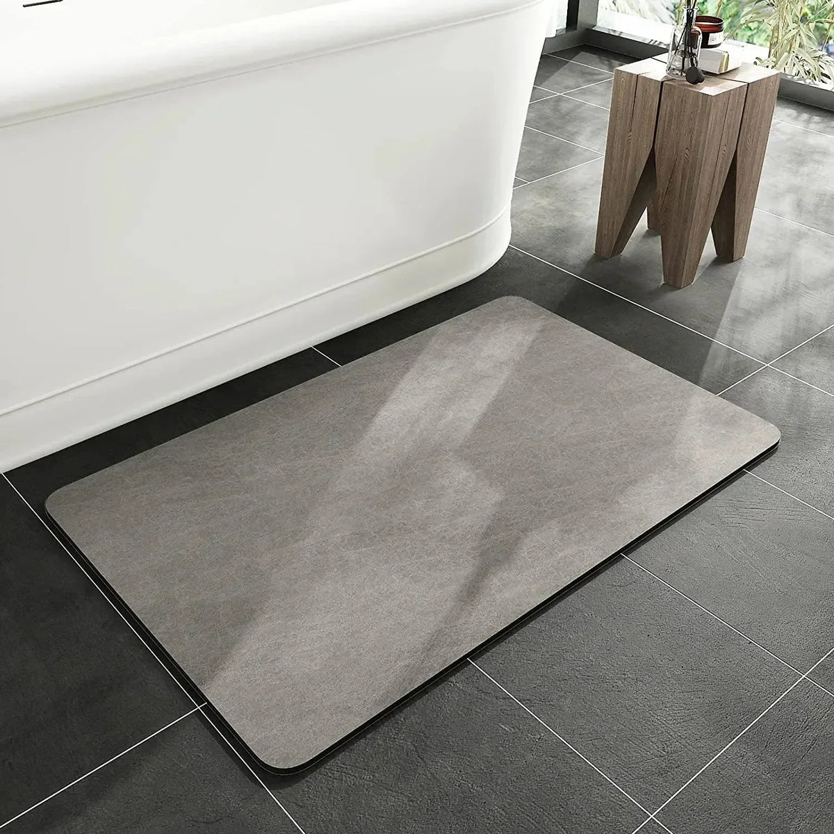 Diatomiet badmat antislip sneldrogend 40x60 cm ecovriendelijk waterabsorberend kiezelaarde douchmat badkamer | Sulvida
