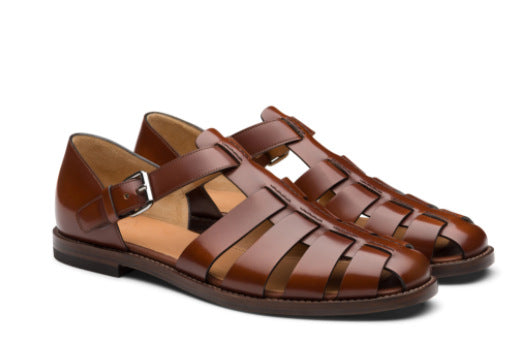 Leren Heren Sandalen Gesloten Teen Verstelbaar Comfortabel Zomerschoeisel voor Wandelen en Outdoor Activiteiten | Sulvida