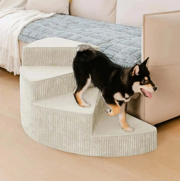 Huisdierentrap met Trapvorm in Schuim voor Bed of Bank met Antislip Textuur Afneembare Hoes Huisdieraccessoire | Sulvida