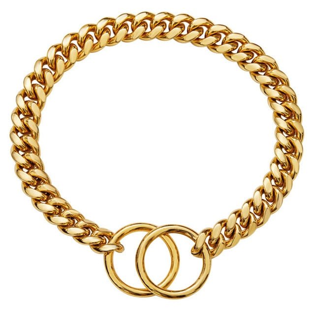 Collier métallique pour chien avec chaîne à maillons robustes, pour le dressage, l’usage quotidien et les promenades, durable | Sulvida