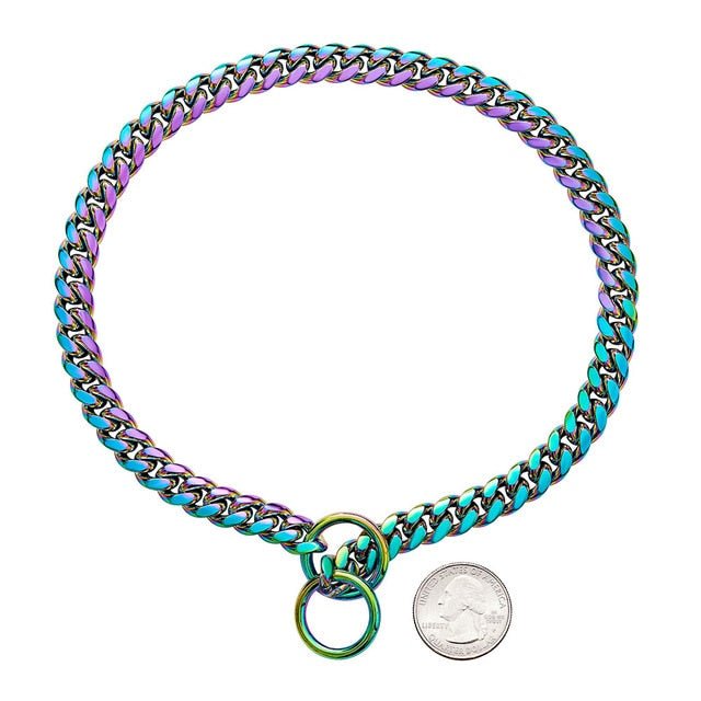 Collier métallique pour chien avec chaîne à maillons robustes, pour le dressage, l’usage quotidien et les promenades, durable | Sulvida