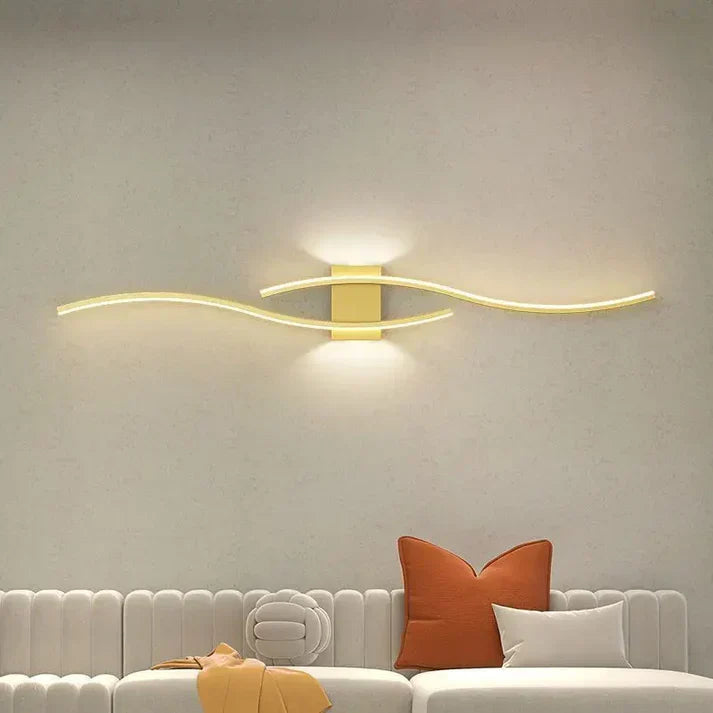 Applique LED en forme de vague, lumière blanc chaud, économe en énergie, design moderne, éclairage d’ambiance pour le salon, la chambre et le bureau | Sulvida