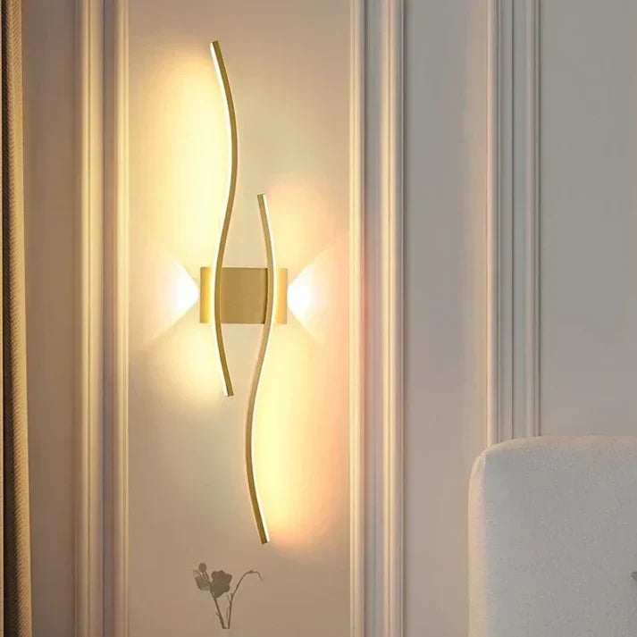 Applique LED en forme de vague, lumière blanc chaud, économe en énergie, design moderne, éclairage d’ambiance pour le salon, la chambre et le bureau | Sulvida