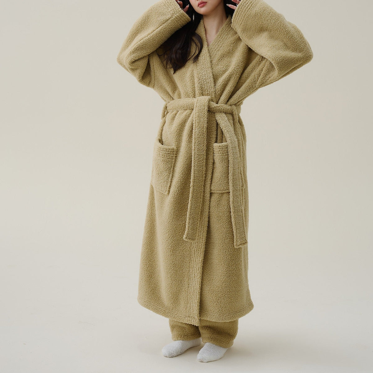Luxe Kimono Badjas Dames Pluche Fleece Winter Warme Ochtendjas Extra Comfortabel Zacht voor Ontspanning | Sulvida