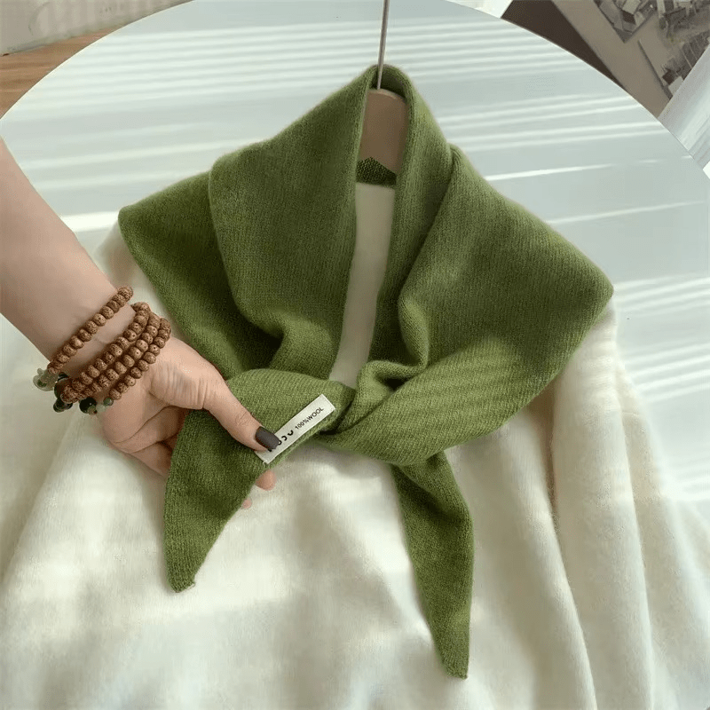 Driehoekige Gebreide Wollen Sjaal voor Dames – Warm Tijdloos Veelzijdig Omslagdoek Herfst Winter Stijlvol | Sulvida