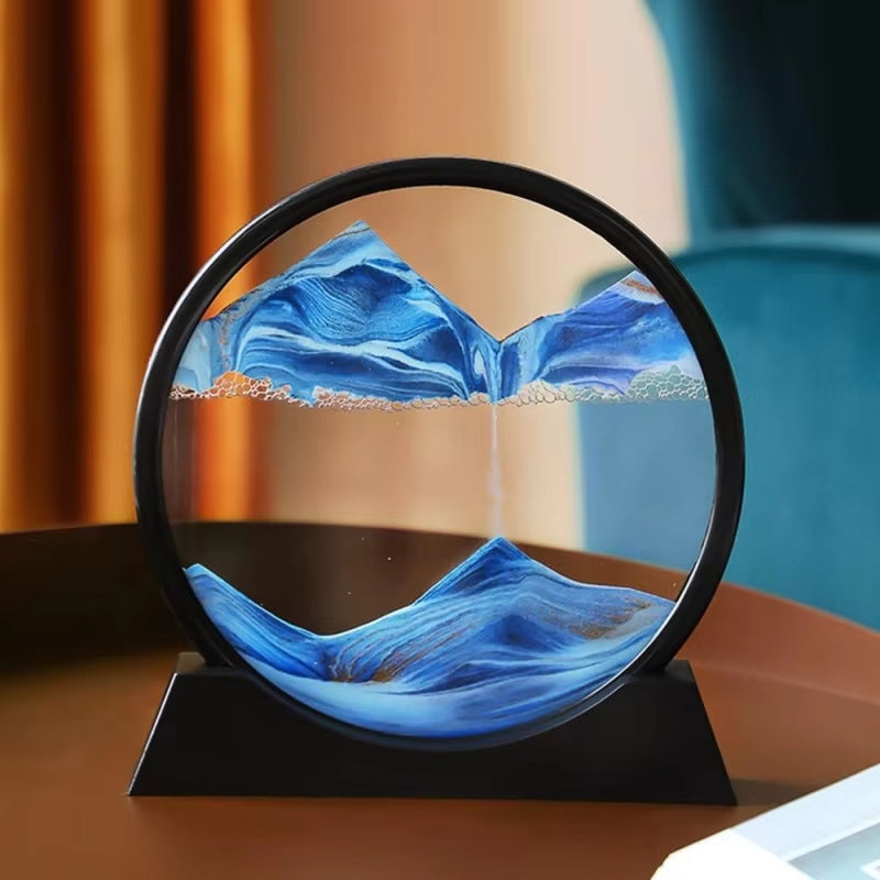 Bewegende Zandkunst 25×20 cm Decoratief Glasframe Ontspanningsbeeld Vier Kleuren Woonaccessoire Bureaudecoratie | Sulvida