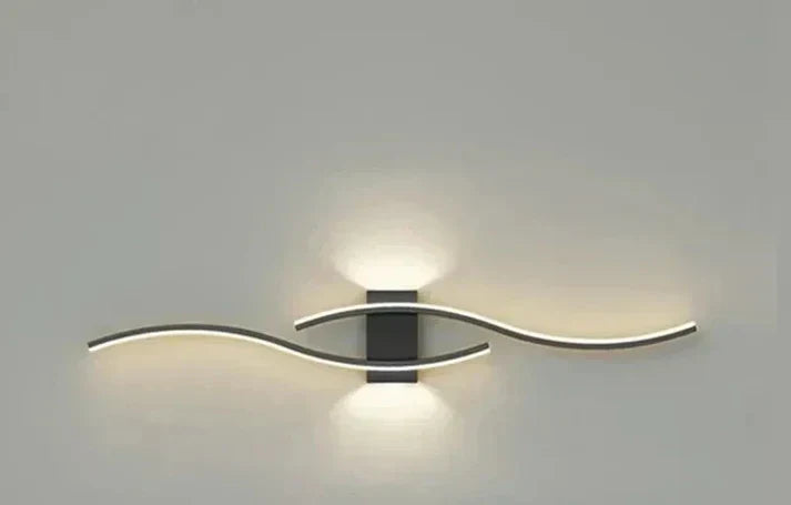 Applique LED en forme de vague, lumière blanc chaud, économe en énergie, design moderne, éclairage d’ambiance pour le salon, la chambre et le bureau | Sulvida