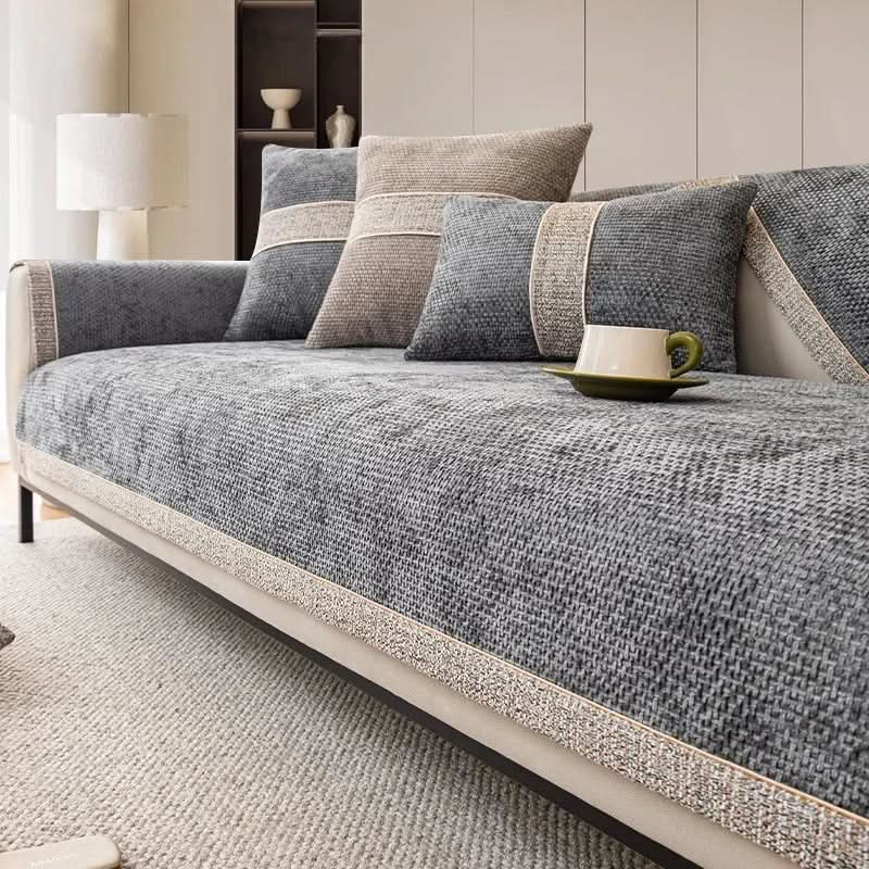 Bankhoes Met Antislip Onderkant Linnenlook Meubelbescherming Sofa Hoes Diverse Kleuren Maten Wasbaar | Sulvida