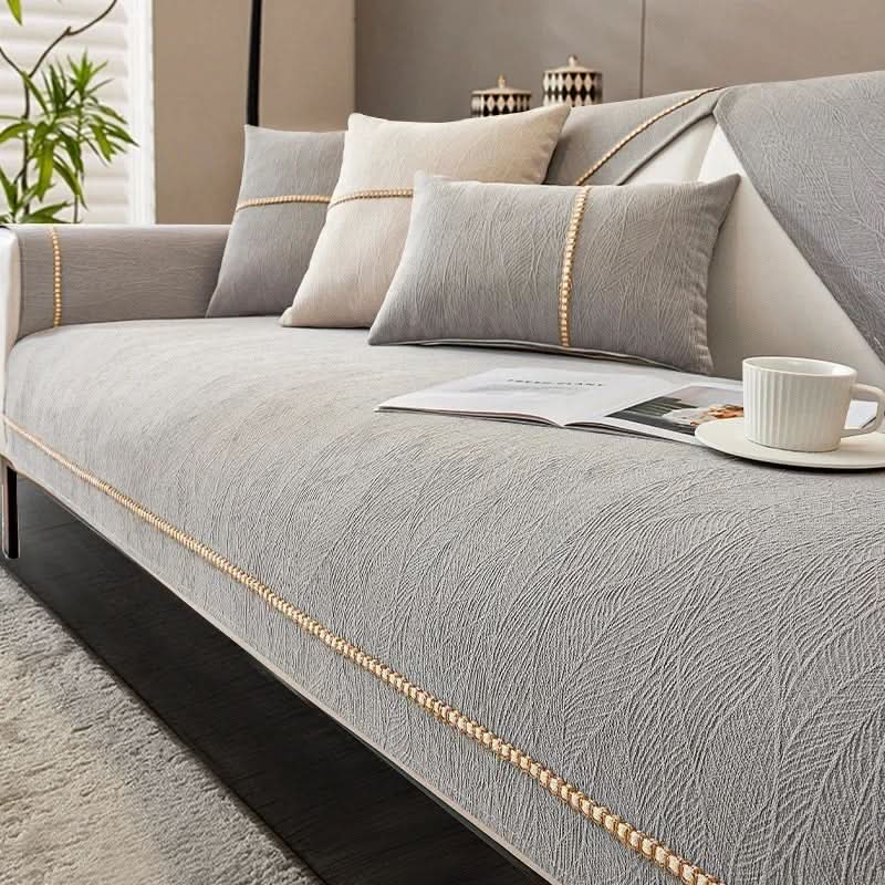Bankhoes Met Antislip Onderkant Linnenlook Meubelbescherming Sofa Hoes Diverse Kleuren Maten Wasbaar | Sulvida