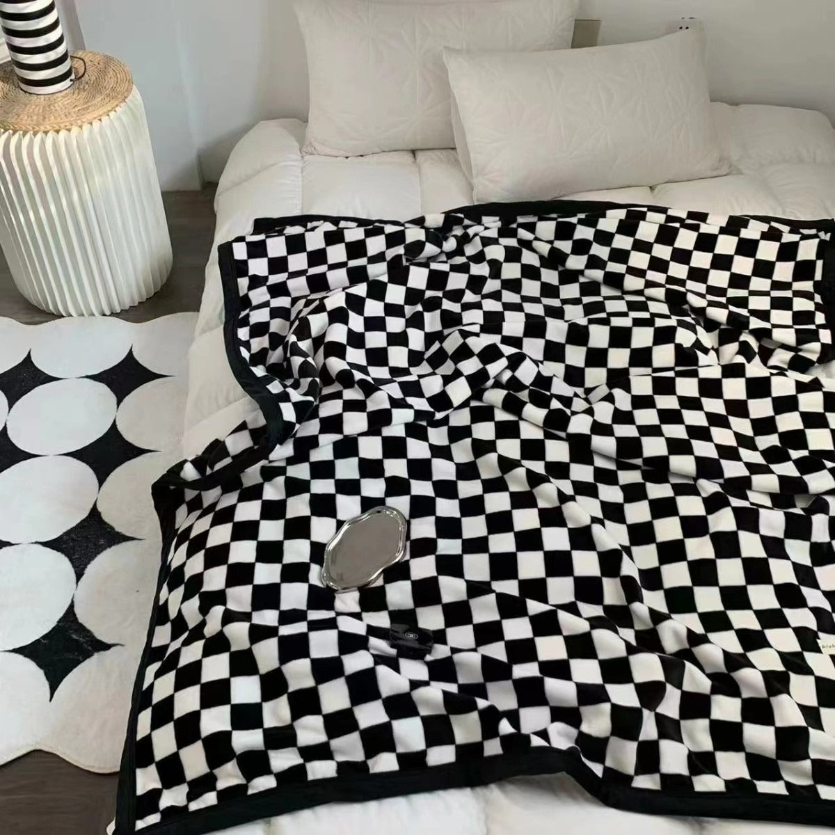 Geruite Fleeceplaid Koraalvlies Woonkamer Slaapkamer Decoratieve Gooiplaid Zachte Warme Deken Bank Sofa | Sulvida