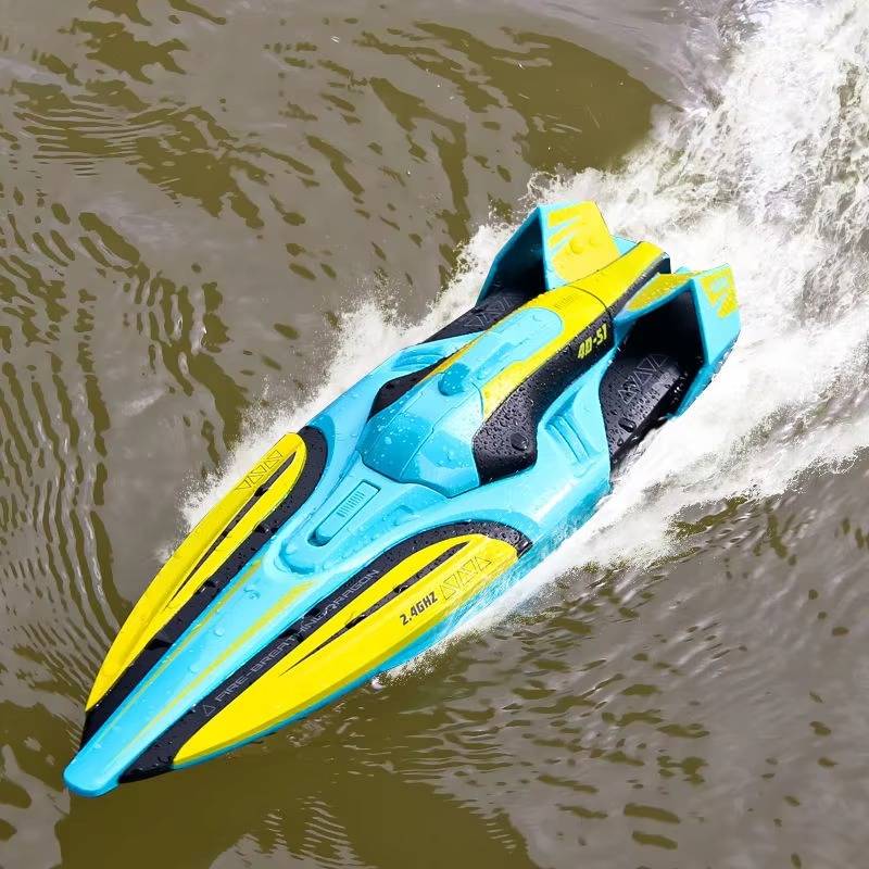 Snelle RC-boot 35 km/h met LED-verlichting en 2,4 GHz afstandsbediening voor kinderen en volwassenen | Sulvida
