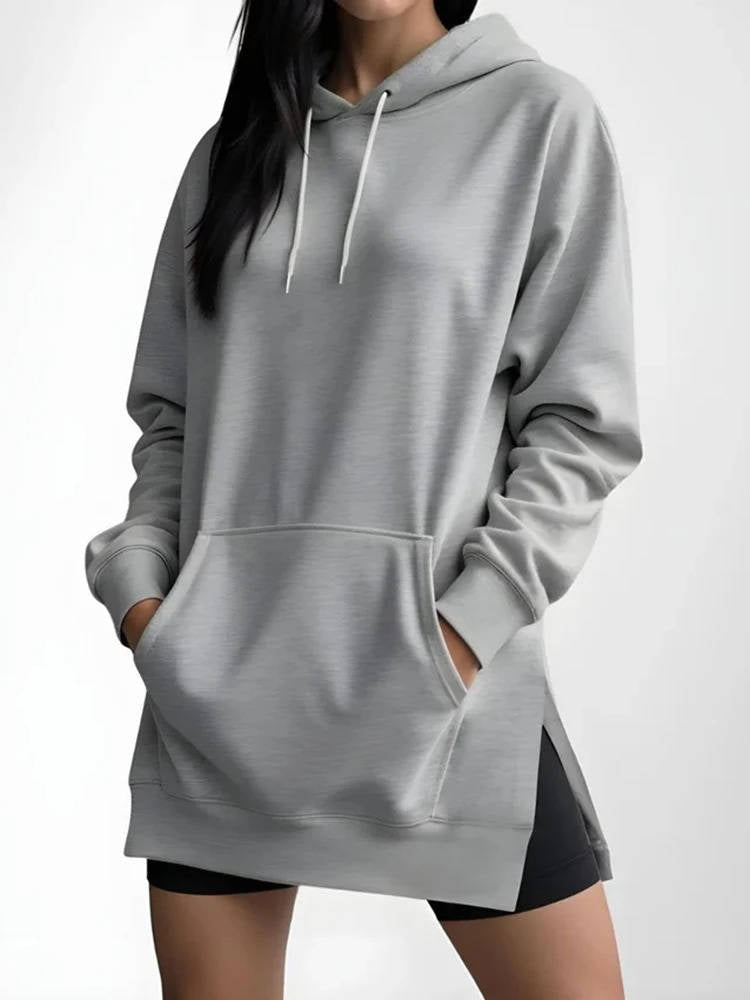 Oversized Hoodie Dress Dames Lange Zachte Trui Jurk met Capuchon Loungewear Comfortabel Winterkleding | Sulvida