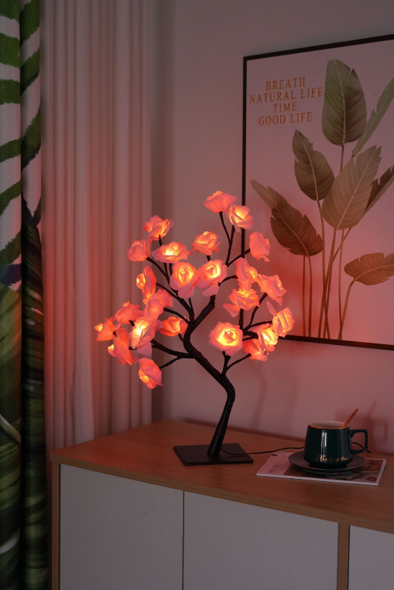 LED Decoratielamp met Bloesemtakken – Warm Wit Licht met 24 Verlichte Bloemen voor Sfeervolle Woonkamer Decoratie | Sulvida