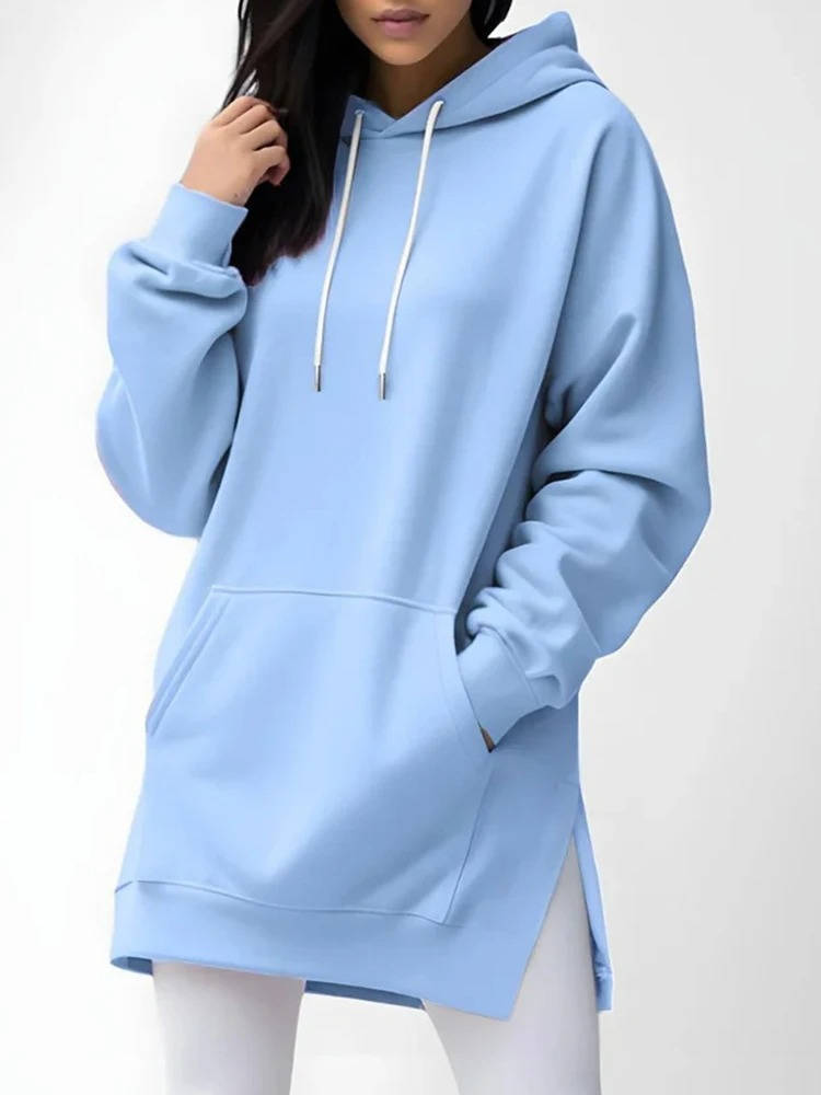 Oversized Hoodie Dress Dames Lange Zachte Trui Jurk met Capuchon Loungewear Comfortabel Winterkleding | Sulvida