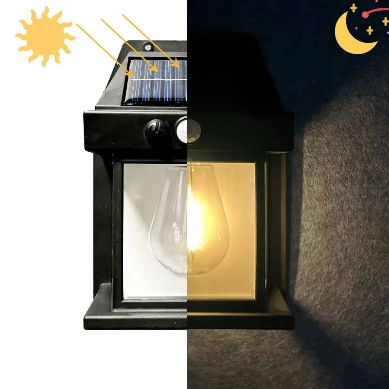 Zonne-energie wandlamp 2 stuks 8W buiten met bewegingssensor IP65 waterdicht 600 lumen tuinverlichting | Sulvida