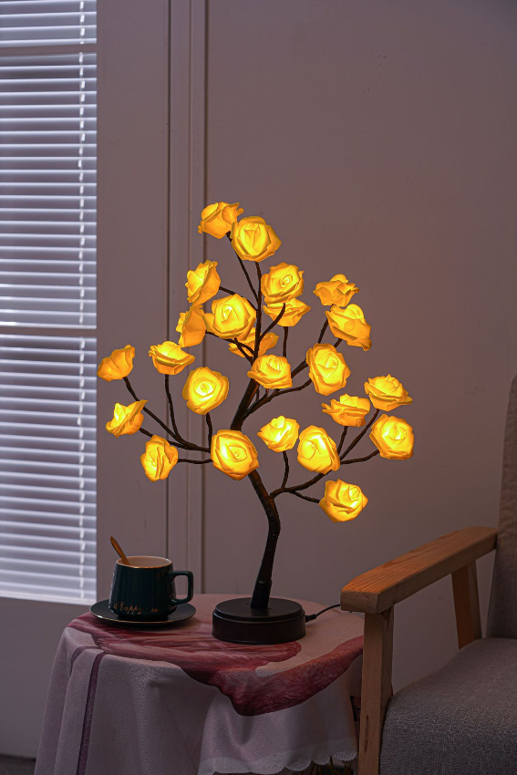 LED Decoratielamp met Bloesemtakken – Warm Wit Licht met 24 Verlichte Bloemen voor Sfeervolle Woonkamer Decoratie | Sulvida