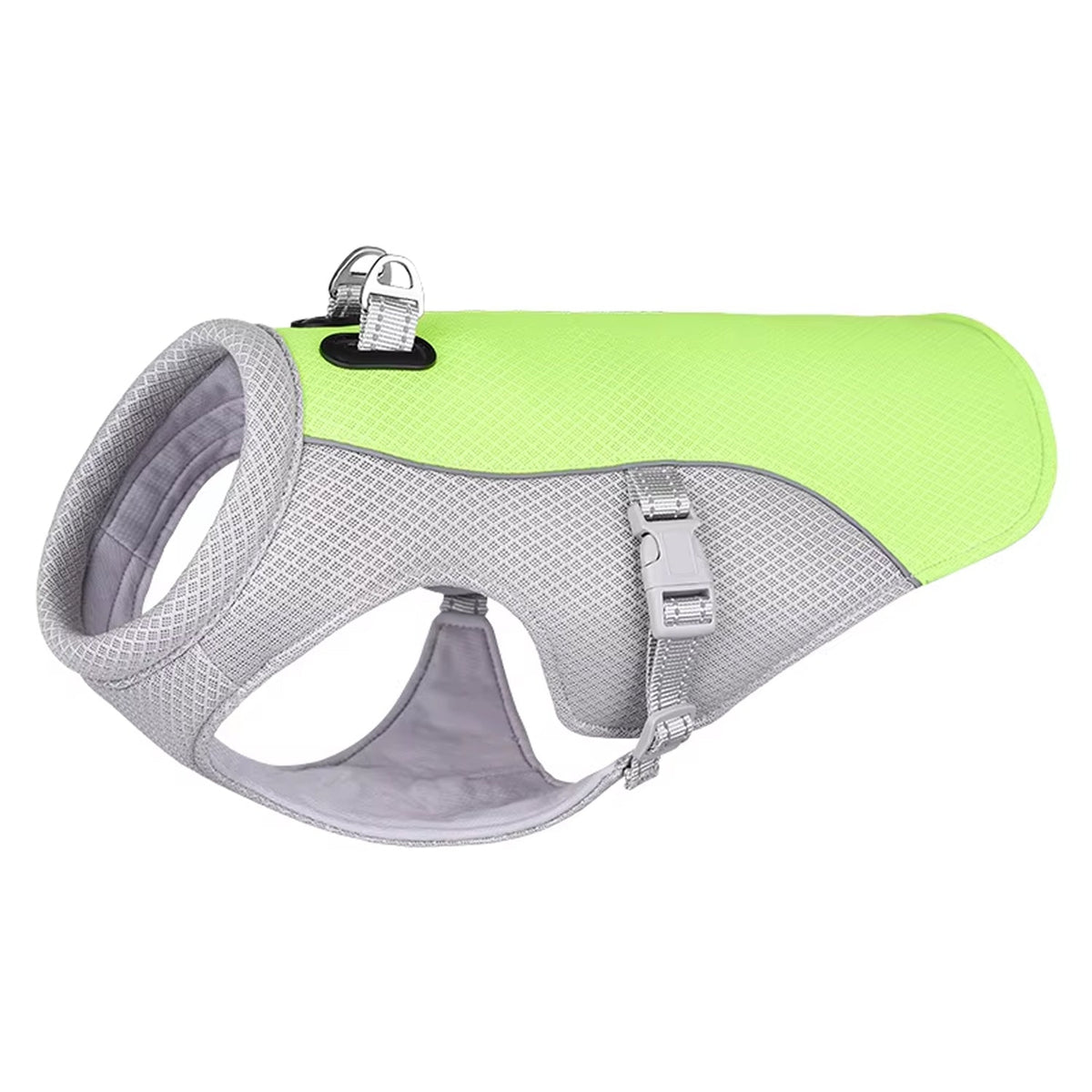 Gilet rafraîchissant pour chien, réfléchissant et réglable, harnais en mesh à trois couches pour les promenades estivales et le confort des chiens actifs | Sulvida