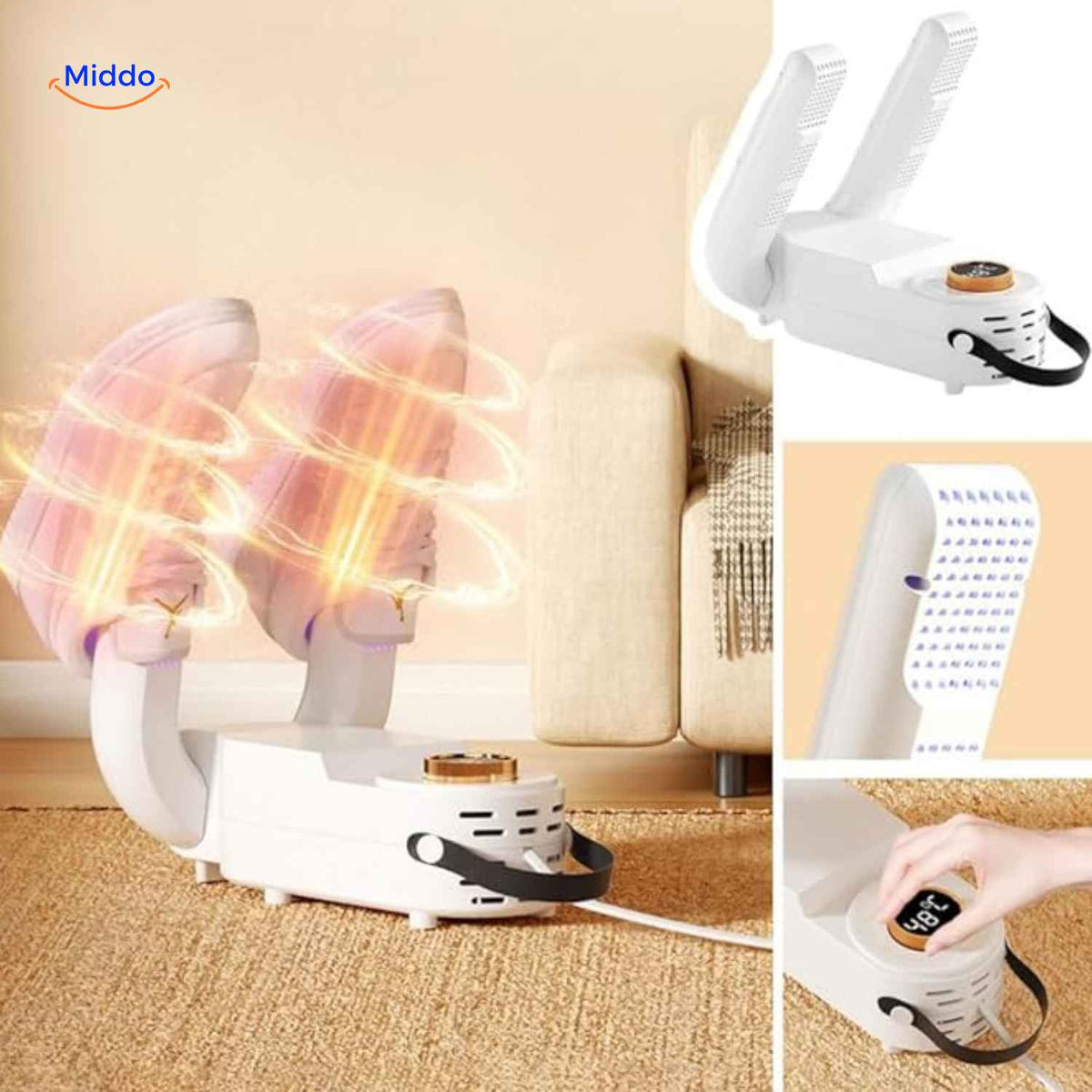 Schoenendroger Elektrisch Opvouwbaar 2 of 4 Droogbuizen Warmte 55-60°C Schoenen Laarzen Handschoenen | Sulvida