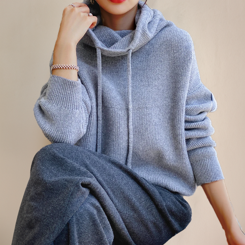Dames Coltrui Merino Wol Groen Grijs Bruin Blauw Fijngebreid Warm Wintertrui Luxe Gebreide Colshirt Elegante | Sulvida