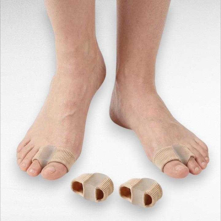 Teenspreider voor hallux valgus en overlappende tenen – comfortabel gel 1,5 cm teenspreiding beige (1 paar) | Sulvida